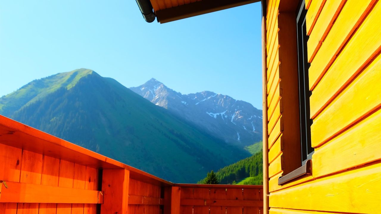 Balkon mit Aussicht zum Roten Stein Balkon mit Aussicht zum Roten Stein